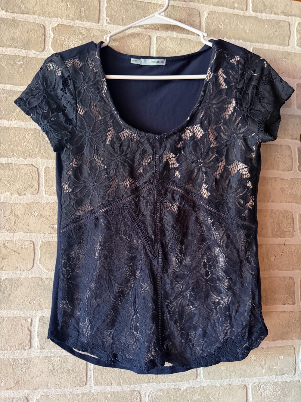 Maurice’s Lace Overlay Scoop Neck Top